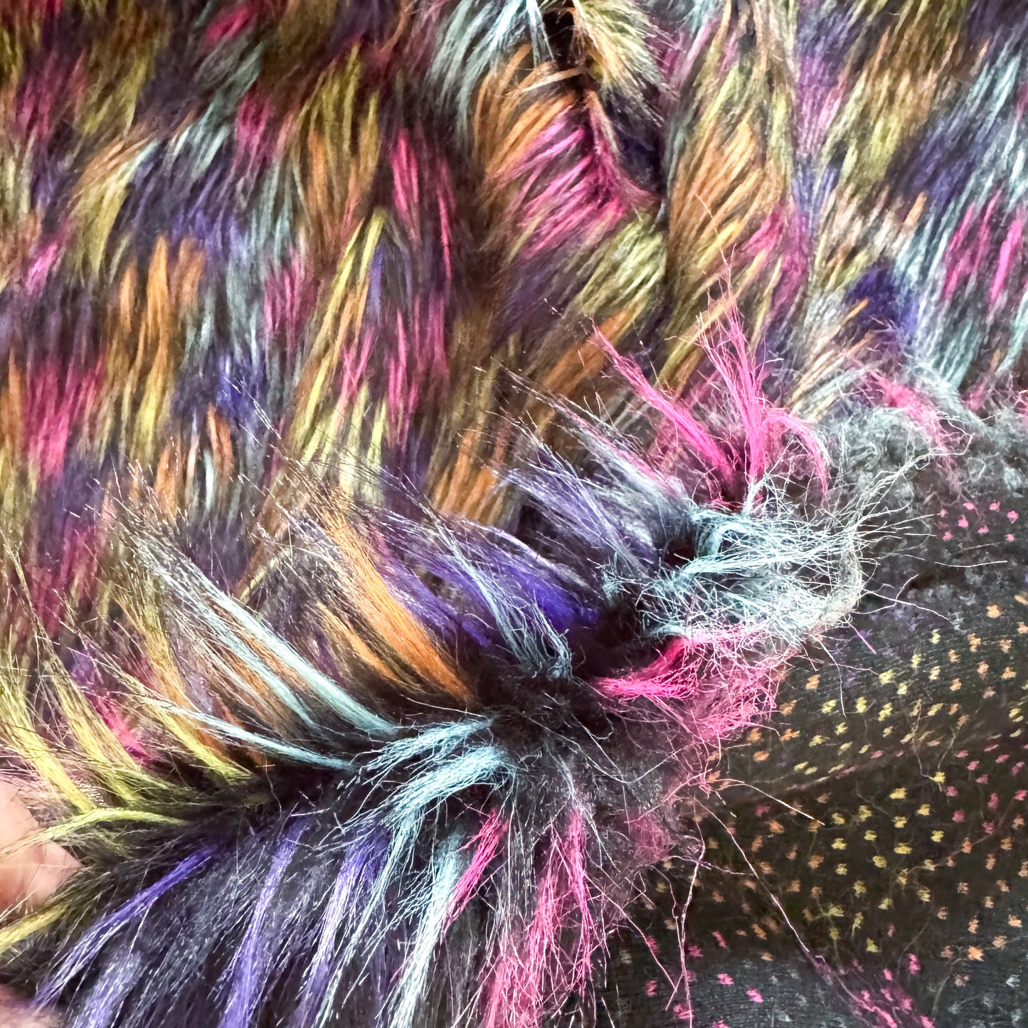 Neon Lights Faux Fur Fabric by the Yard or Meter | Rainbow Pompom, Arts & Crafts, Decor, Costume