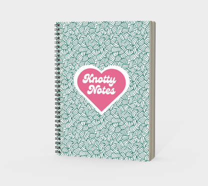 Knotty Notes, Spiral Bound Notebook, Blank, Ruled or Bullet Paper, for Crafters, Fibre enthusiasts, Crocheters and Knitters