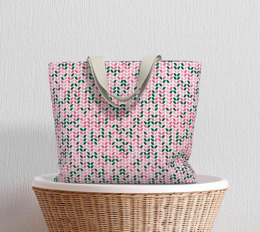 Knit All Over, Market Tote Yarn Project Bag, Crochet Hook or Knitting Needles, Notions Bag, Crocheting Knitting Case, Fibre Organizer, Crafters, Crocheter and Knitter Humour Gift