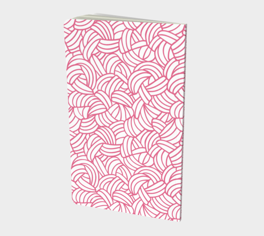 Knots All Over Pink, Notebook, Crochet, Yarn and Fibre Enthusiast Gift, Crocheting Stationary, Knitter Crocheter Humour