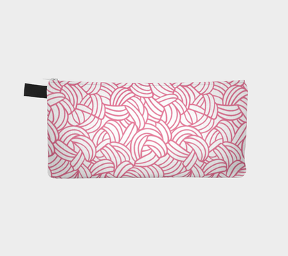 Knots All Over Pink, Small Case, Crochet Hook and Knitting Needles Case, Notions Bag, Accessories Case, Crocheting Knitting, Fibre Enthusiasts, Crafters, Crocheter and Knitter Humour