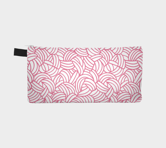 Knots All Over Pink, Small Case, Crochet Hook and Knitting Needles Case, Notions Bag, Accessories Case, Crocheting Knitting, Fibre Enthusiasts, Crafters, Crocheter and Knitter Humour