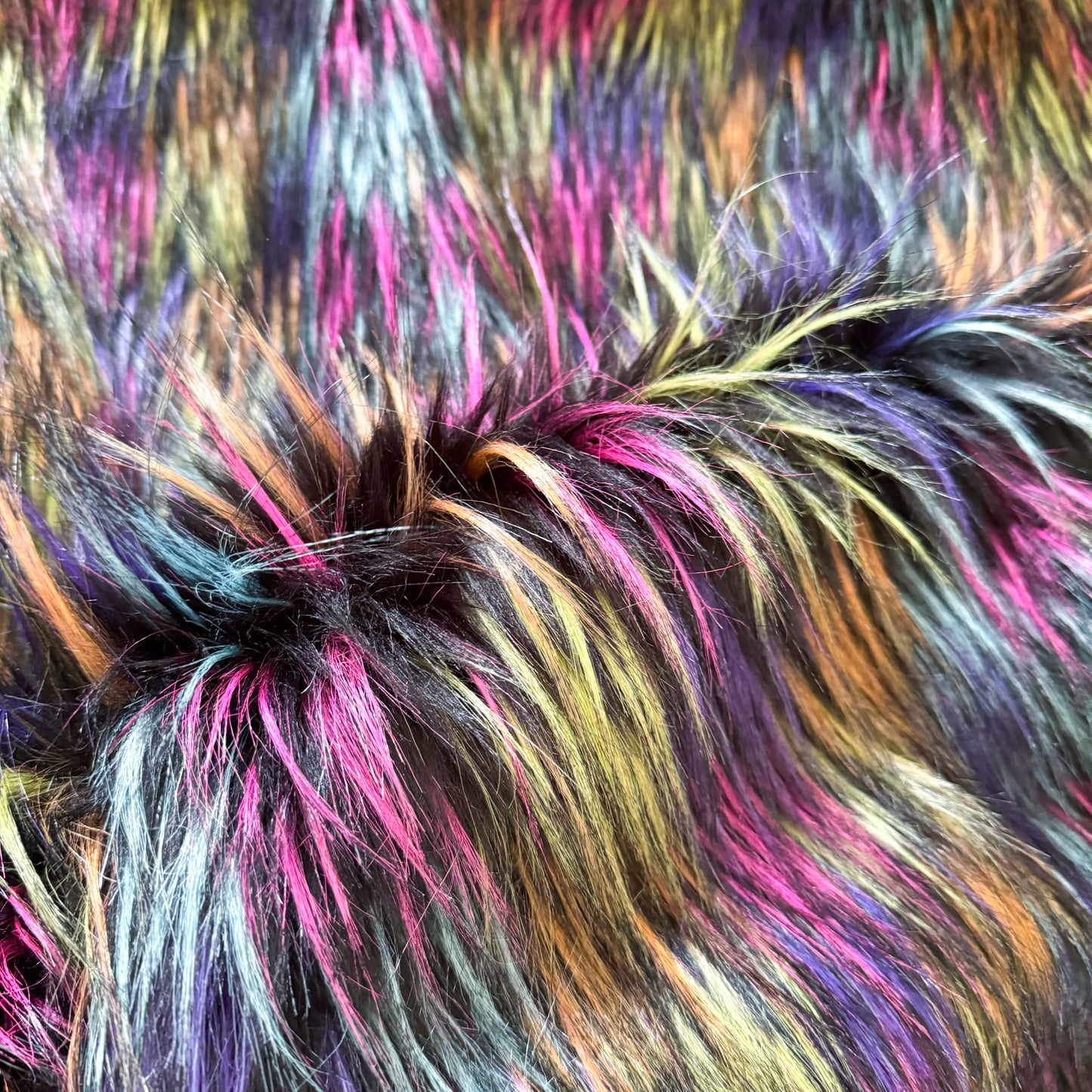 Neon Lights Faux Fur Fabric by the Yard or Meter | Rainbow Pompom, Arts & Crafts, Decor, Costume