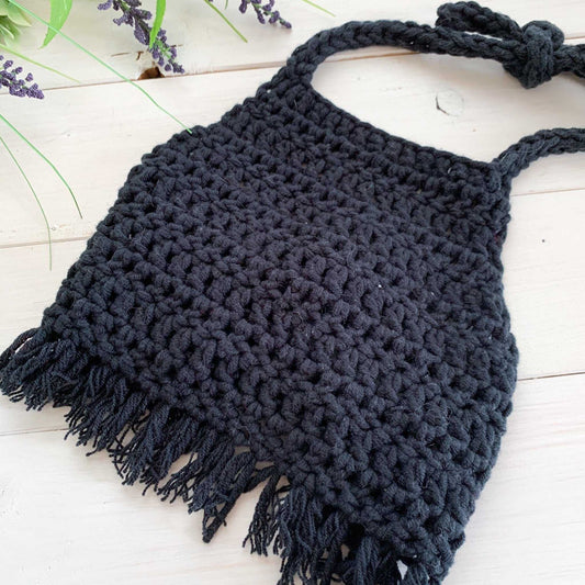 Addie | Crochet Crop Top | Black | Cotton Apparel 35 $ Buttons & Beans Co.