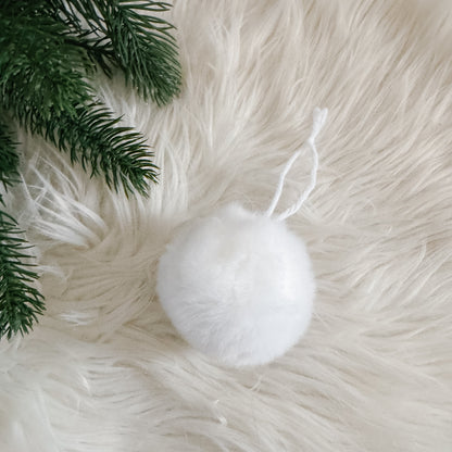Faux Fur Pom Pom Christmas Ornament | Template