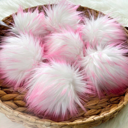 Bubblegum Luxury Faux Fur Pom pom | Pink Tie, Button or Snap Pom pom Pom Poms 7 $ Buttons & Beans Co.