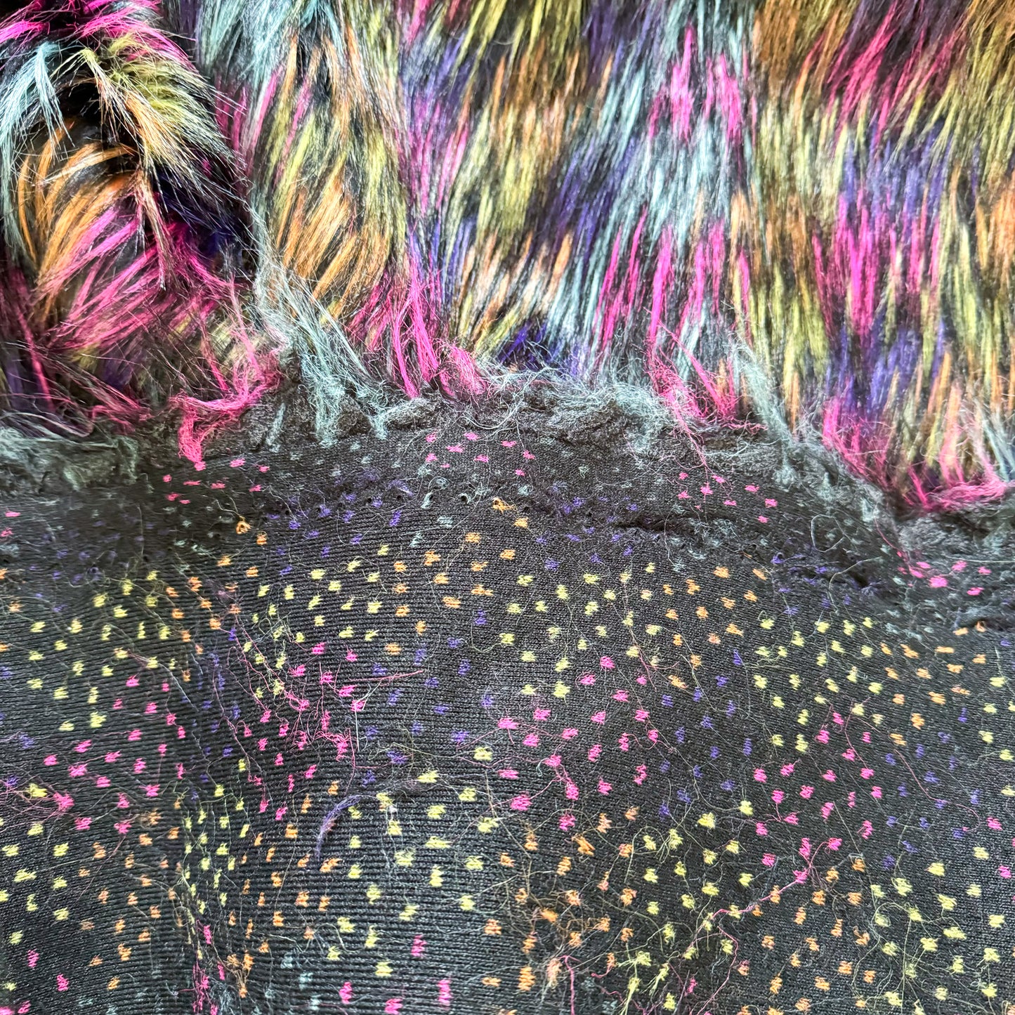 Neon Lights Faux Fur Fabric by the Yard or Meter | Rainbow Pompom, Arts & Crafts, Decor, Costume