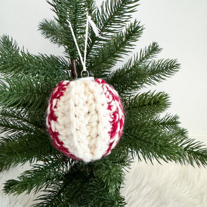 Crochet Bauble Christmas Ornament | Candy Cane
