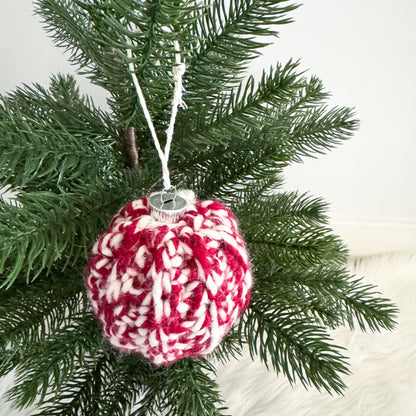 Crochet Bauble Christmas Ornament | Candy Cane