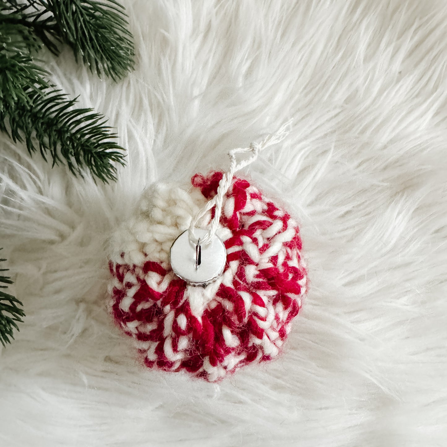 Crochet Bauble Christmas Ornament | Candy Cane