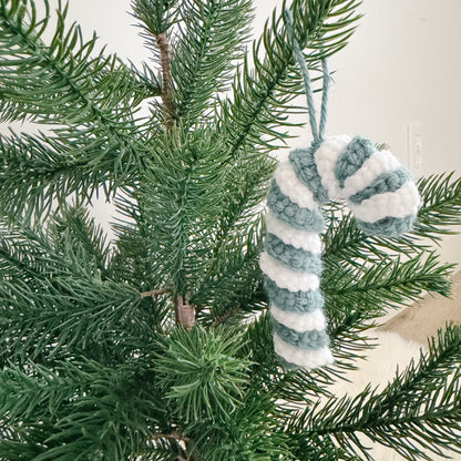 Crochet Christmas Ornament | Candy Cane | Green
