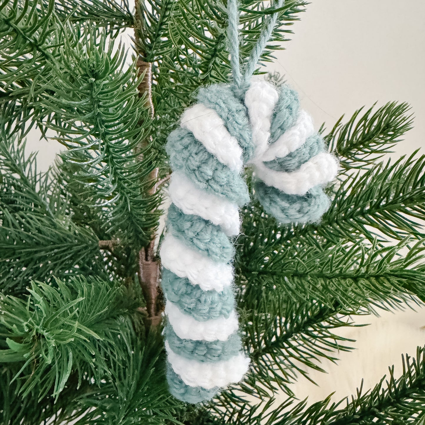 Crochet Christmas Ornament | Candy Cane | Green