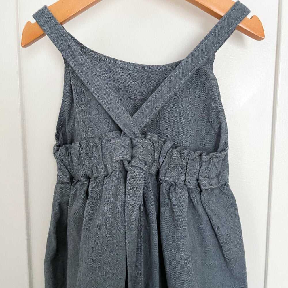 Charli Nest & Nurture Cross Back Romper, Blue Chambray Girls Handmade, Unisex Kids > Bottoms > Jumpsuits & Rompers 22 $ Buttons & Beans Co.