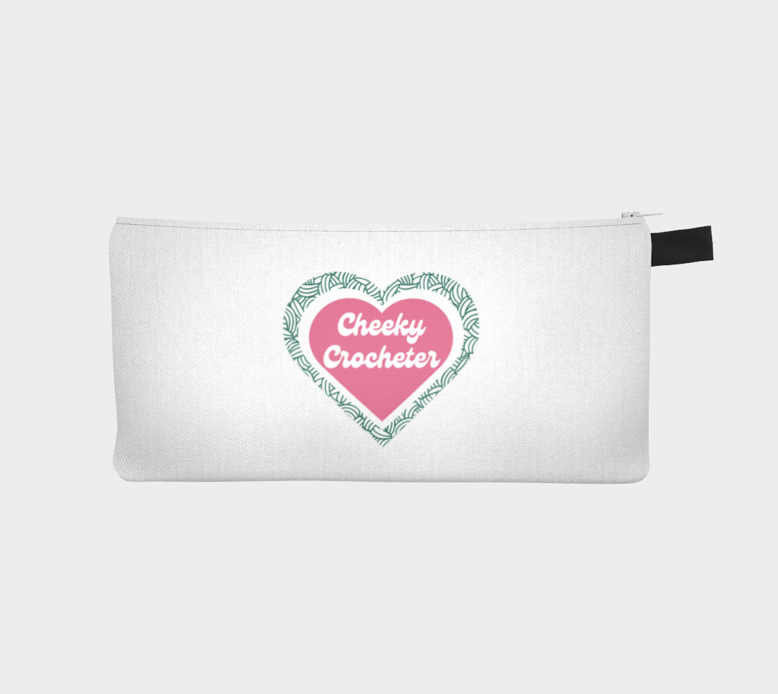 Cheeky Crocheter, Black or White Small Case, Crochet Hook and Knitting Needles Case, Notions Bag, Accessories Case, Crocheting Knitting, Fibre Enthusiasts, Crafters, Crocheter and Knitter Humour
