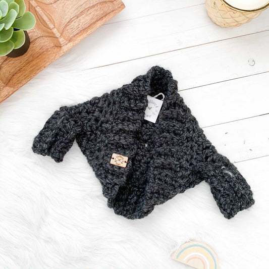 Chunky Crochet Cocoon Sweater | Charcoal Cardigan 57 $ Buttons & Beans Co.