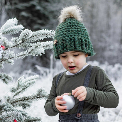 Classic | Camo Chunky Crochet Hat | Removable Pom Pom Hats 35 $ Buttons & Beans Co.