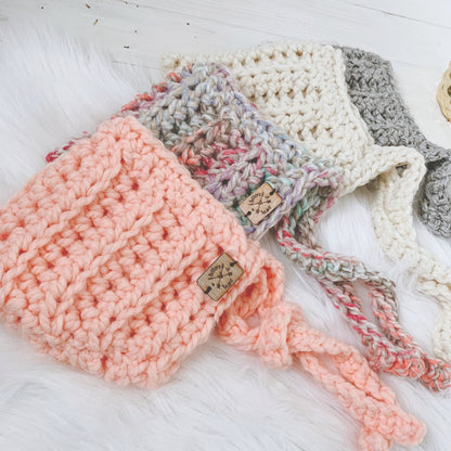 Pixie Bonnet Chunky Crochet Hat | Pick your Colour| Removable Faux Fur Pompom