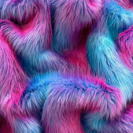 Cotton Candy Faux Fur Fabric by the Yard or Meter | Blue, Pink, Purple Pompom, Arts & Crafts, Decor, Costume Faux Fur Fabric 3 $ Buttons & Beans Co.