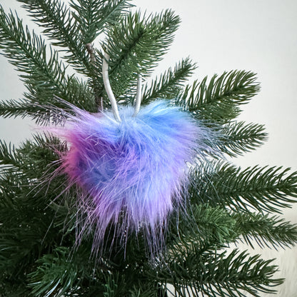 Faux Fur Pompom Hair Tie | Cotton Candy