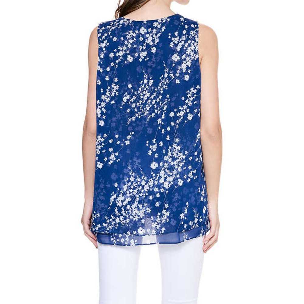 Cristina B Women’s Sleeveless Tunic | Blue Floral Tank Top Shirt, Ladies Women > Tops > Blouses 15 $ Buttons & Beans Co.