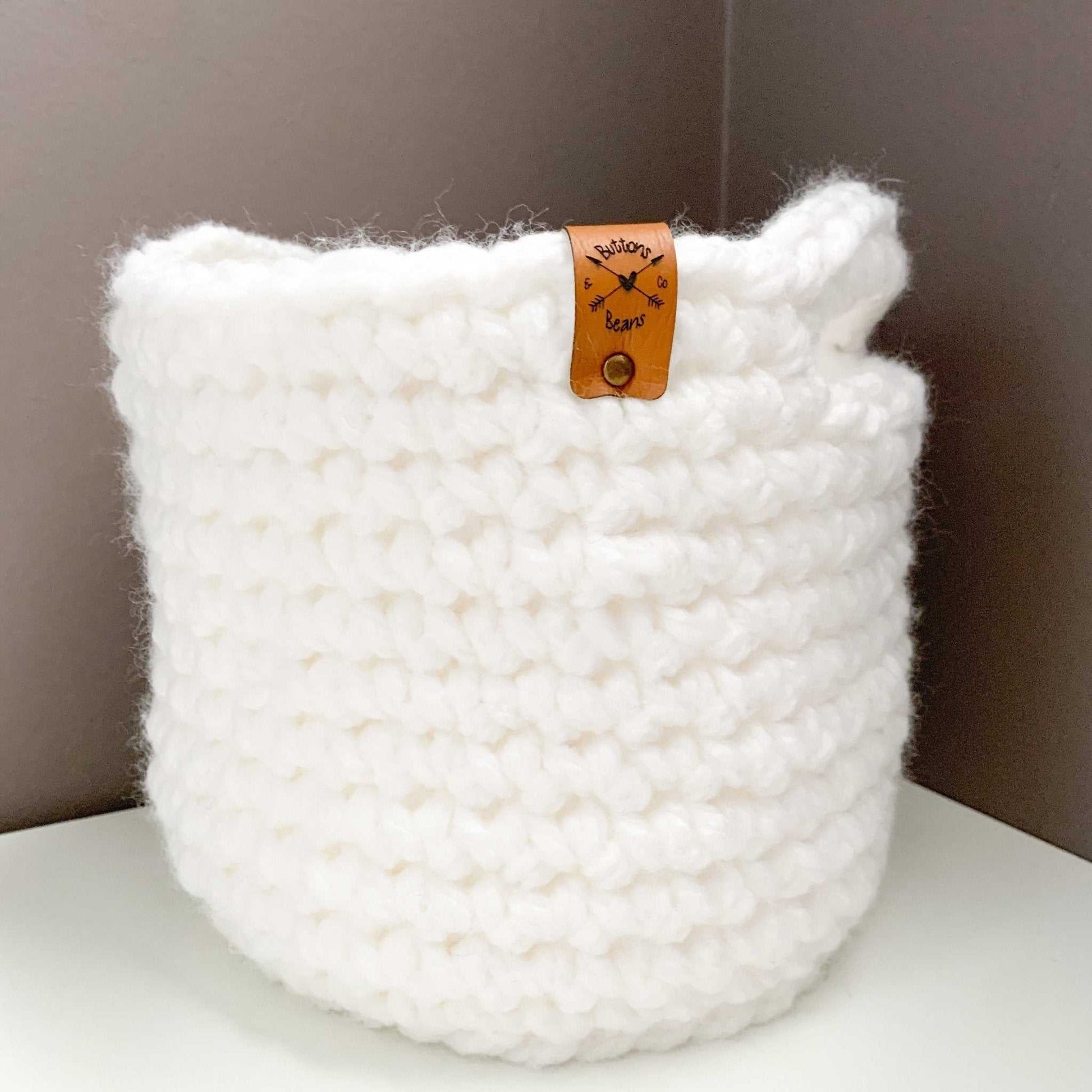 Crochet Basket | White | Storage Decor Home decor 11 $ Buttons & Beans Co.