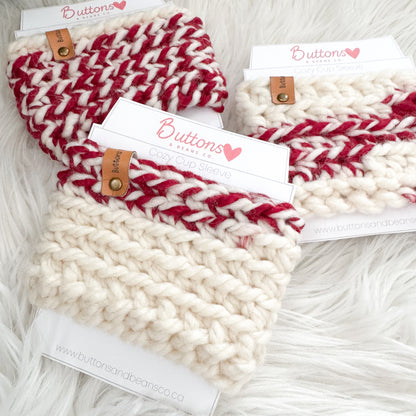 Crochet Cup Cozy | Beverage Sleeve | Candy Cane