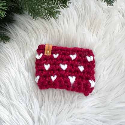 Crochet Cup Cozy Mini Hearts | Pick your Colour | Beverage Sleeve Gift