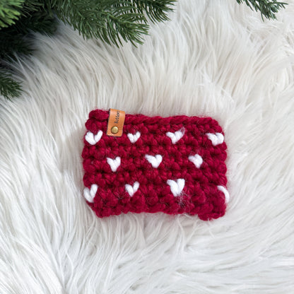 Crochet Cup Cozy Mini Hearts | Pick your Colour | Beverage Sleeve Gift