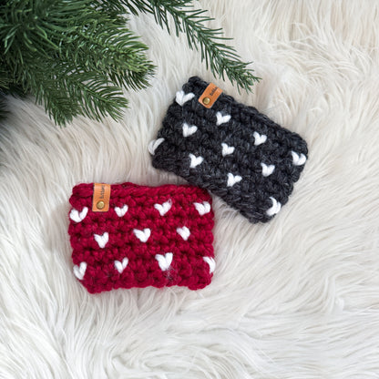 Crochet Cup Cozy Mini Hearts | Pick your Colour | Beverage Sleeve Gift