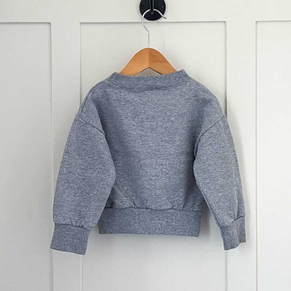 Cute Kawaii Unisex Grey Sweater, Gingerbread Sweatshirt, Christmas Top Kids > Shirts & Tops > Sweatshirts & Hoodies 18 $ Buttons & Beans Co.