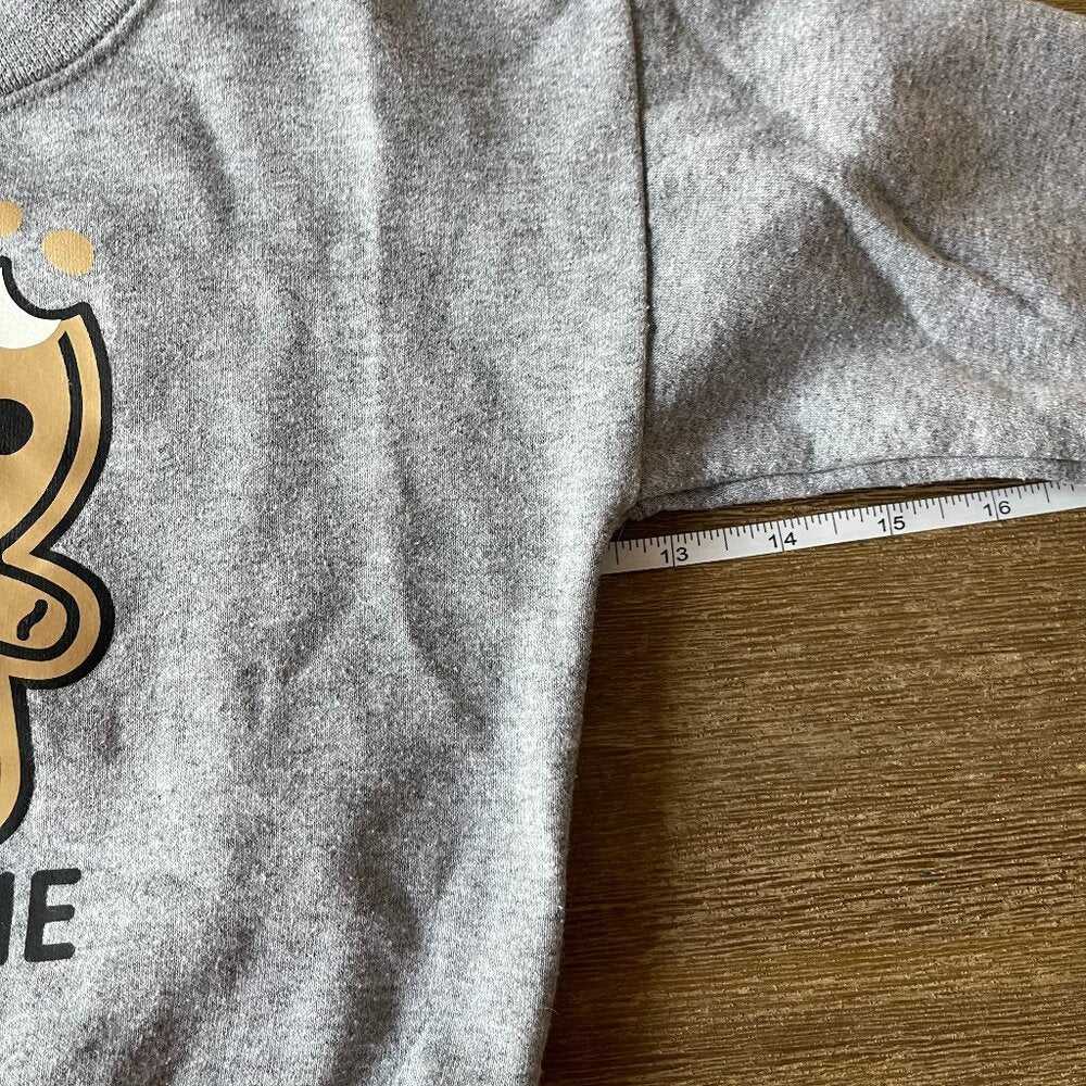 Cute Kawaii Unisex Grey Sweater, Gingerbread Sweatshirt, Christmas Top Kids > Shirts & Tops > Sweatshirts & Hoodies 18 $ Buttons & Beans Co.