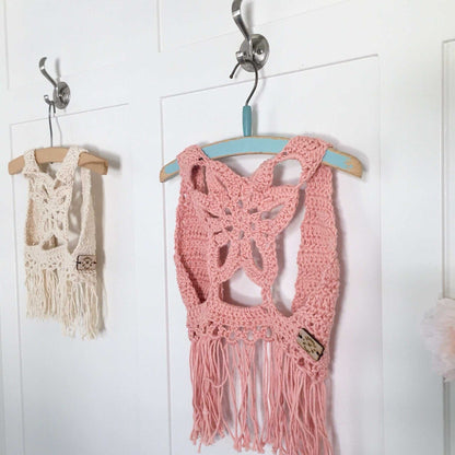 Delilah - Crochet Fringe Vest | Dove Grey | Cotton Boho Flower Apparel 56 $ Buttons & Beans Co.