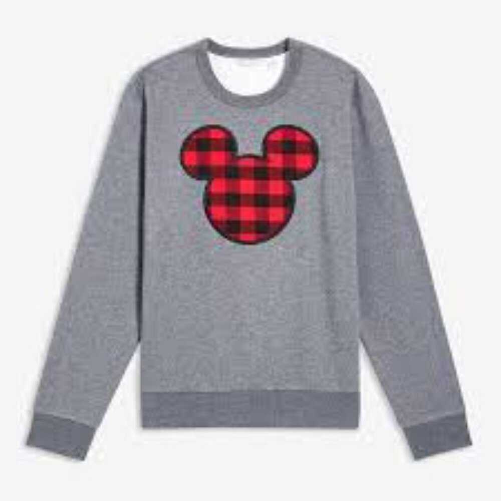 Disney x Joe Fresh Grey Plaid Mickey Mouse Sweatshirt, Sweater, Christmas Women > Sweaters > Crew & Scoop Necks 31 $ Buttons & Beans Co.