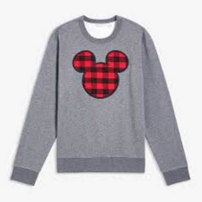 Disney x Joe Fresh Grey Plaid Mickey Mouse Sweatshirt, Sweater, Christmas Women > Sweaters > Crew & Scoop Necks 31 $ Buttons & Beans Co.