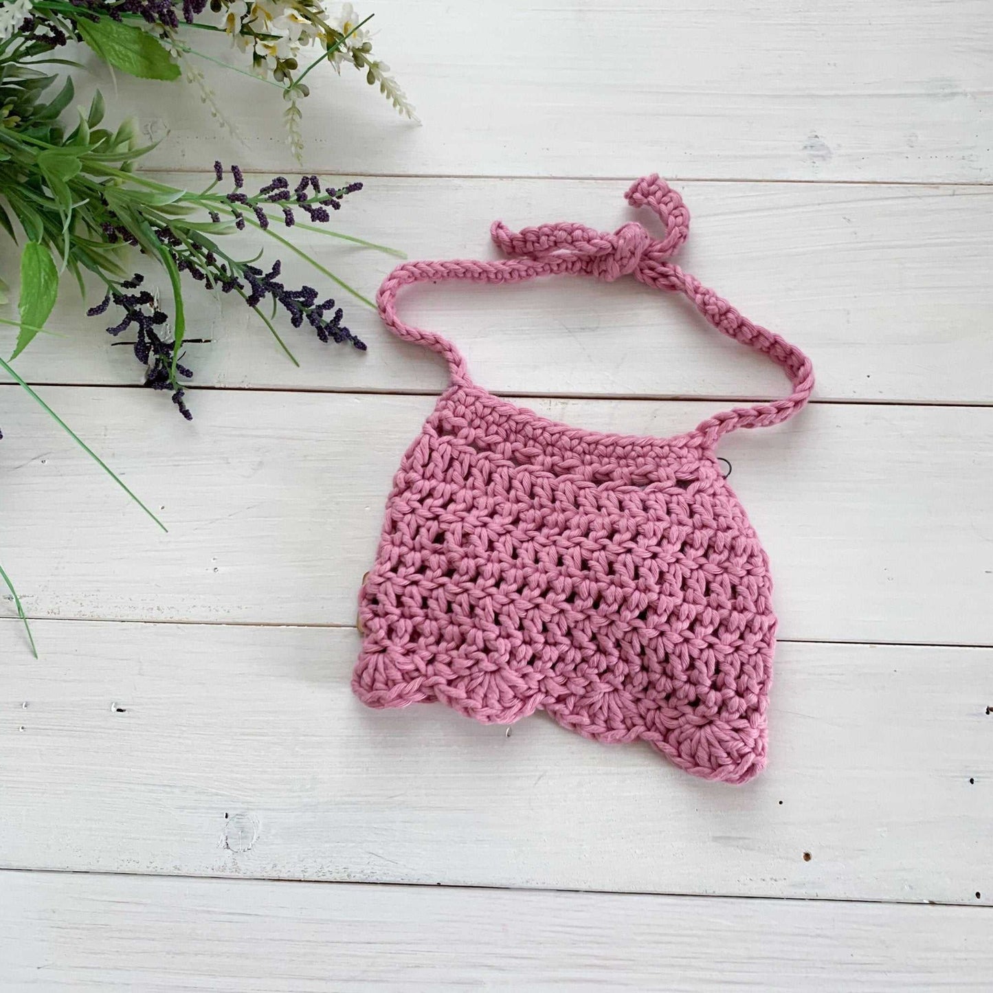 Ella - Orchid Pink Crochet Crop Top | Cotton Apparel 25 $ Buttons & Beans Co.