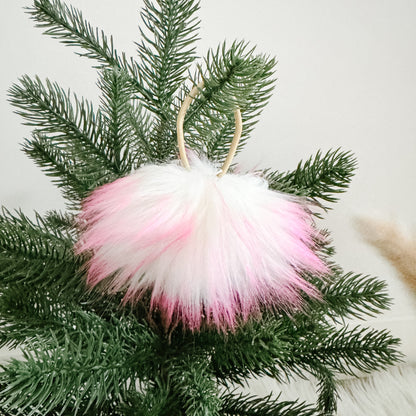 Faux Fur Pompom Hair Tie | Bubblegum Pink