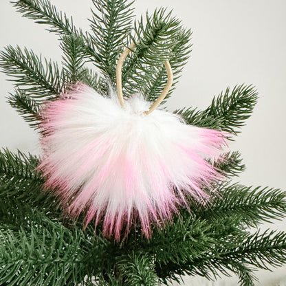 Faux Fur Pompom Hair Tie | Bubblegum Pink