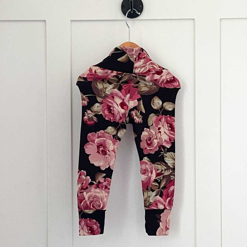 Floral Rose Leggings, Soft Handmade, Sustainable Fashion, Cute Baby, Toddler Kids > Bottoms > Leggings 15 $ Buttons & Beans Co.