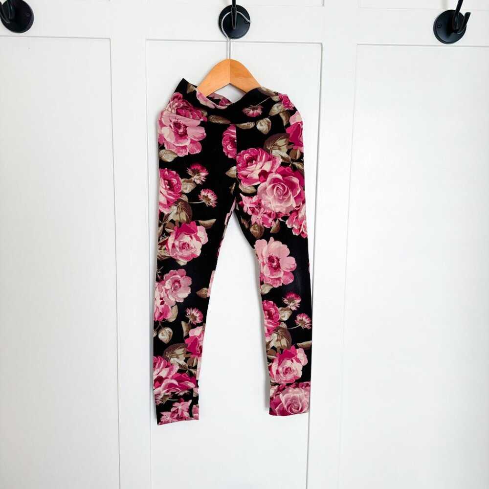 Floral Rose Leggings, Soft Handmade, Sustainable Fashion, Cute Baby, Toddler Kids > Bottoms > Leggings 15 $ Buttons & Beans Co.