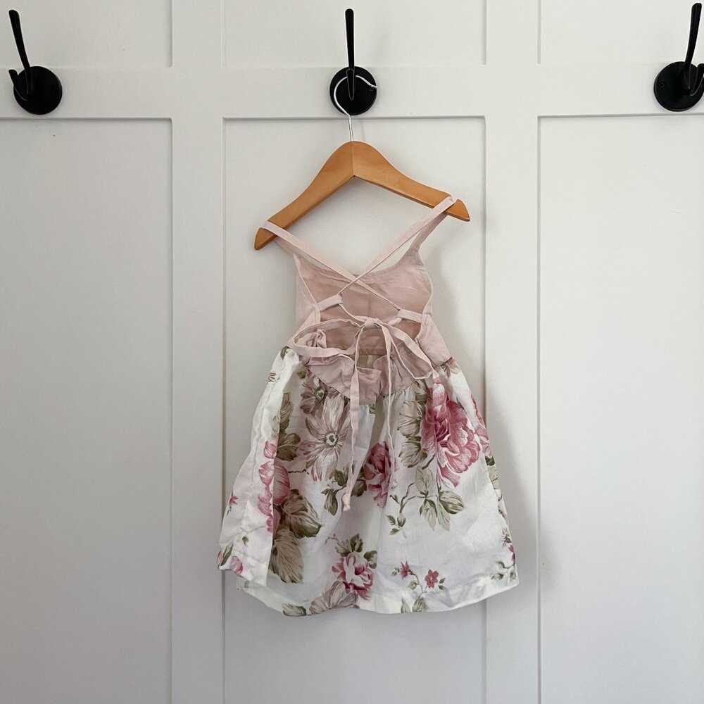 Freya Nest & Nurture Cross Back Dress, Pink Floral Girls Handmade, Sustainable Kids > Dresses 22 $ Buttons & Beans Co.