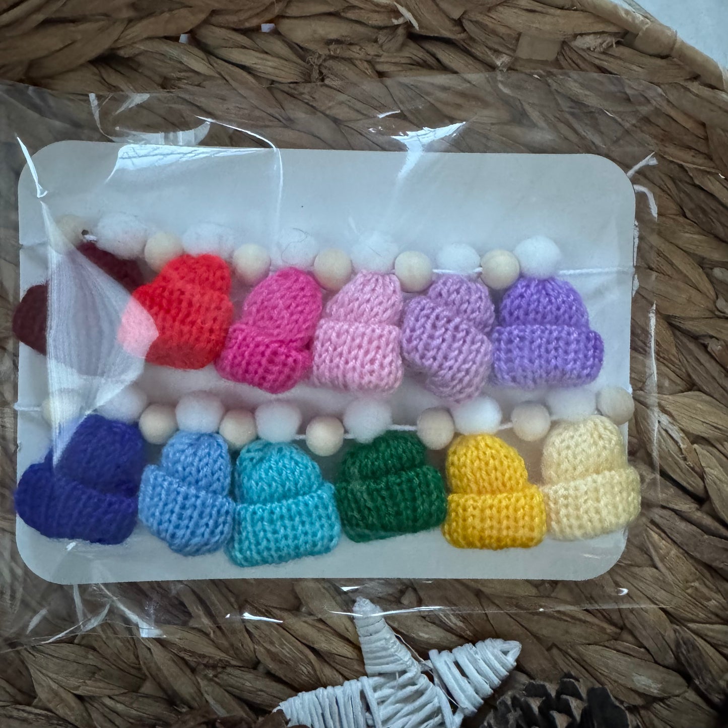 DIY Rainbow Mini Knitted Toque Garland Kit