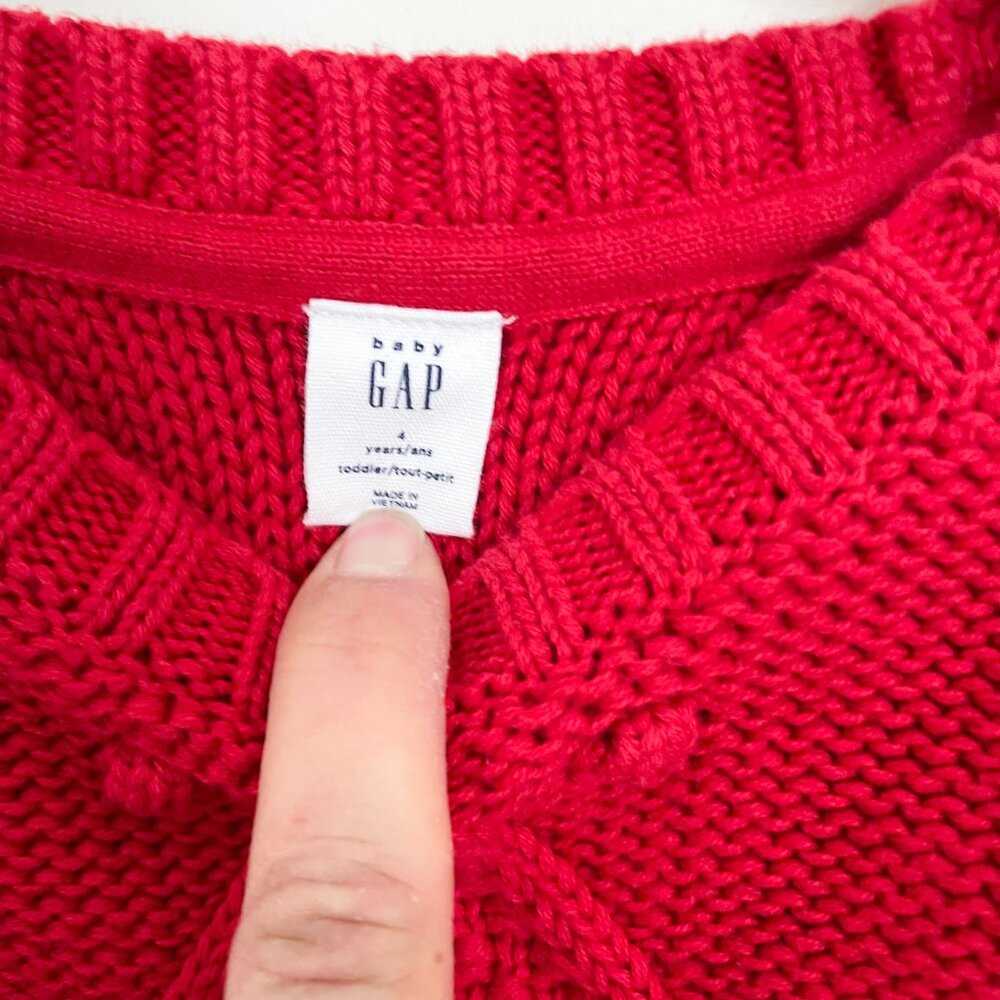 Gap Red Diamond cable Knit Chunky Crew Neck Sweater, Sweatshirt, Christmas top Kids > Shirts & Tops > Sweatshirts & Hoodies 25 $ Buttons & Beans Co.