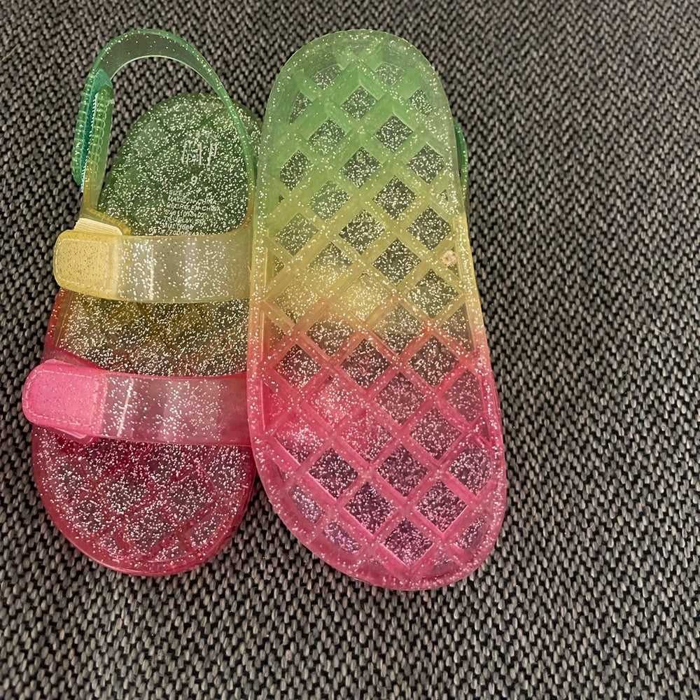 Girls Gap Flip Flop sandals, Shoes, Summer, Glitter Jelly Rainbow Velcro Strap Kids > Shoes > Sandals & Flip Flops 15 $ Buttons & Beans Co.