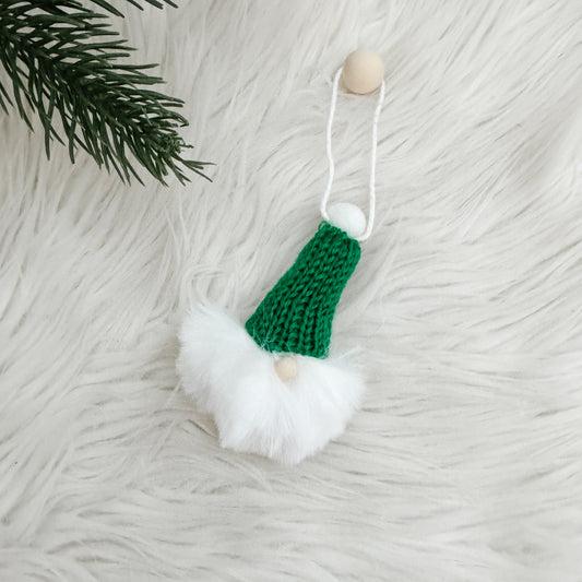 Gnome Christmas Mini Knitted Toque Ornament Green