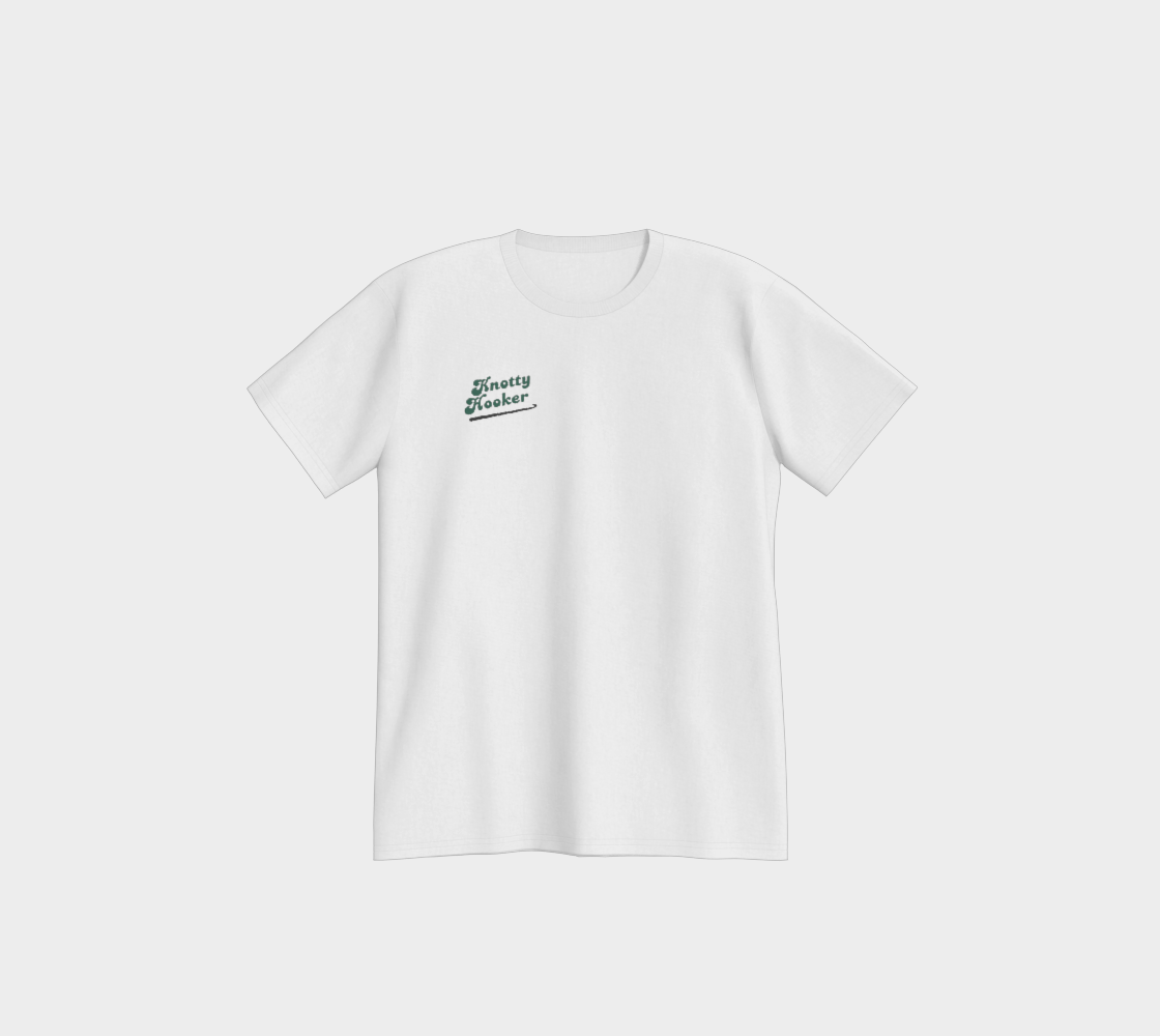 Knotty Hooker Green, T-Shirt, Crochet Hook Apparel, Yarn Shirt Gift, Clothing, Apparel, Funny Crocheting Shirt, Knitter Crocheter Humour