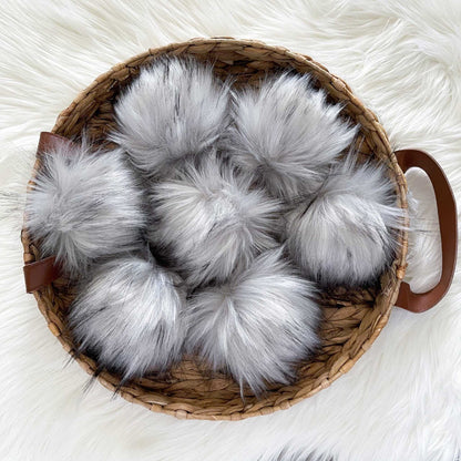 Grey Wolf Faux Fur Fabric by the Yard or Meter | Grey and Black Pompom Fur, Costume, Upholstery, stuffy Faux Fur Fabric 3 $ Buttons & Beans Co.