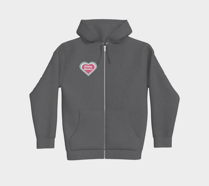 Happy Hooker, Premium Zip Up Hoodie Sweater, Crocheter Apparel, Yarn and Fibre Enthusiast Gift, Knitting Crocheting Apparel, Knitters and Crochet Humour Clothing