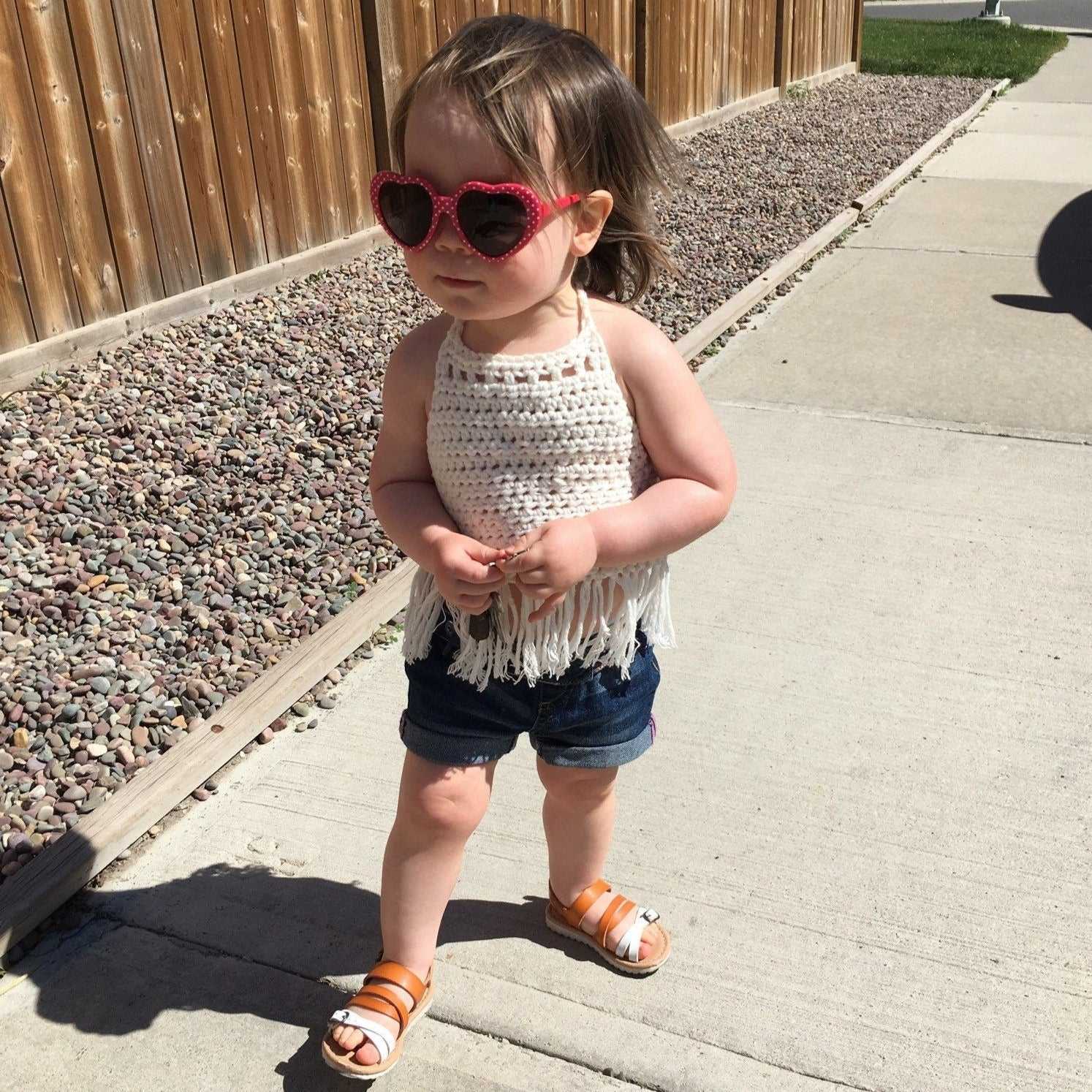 Harper | Red and White Crochet Crop Top | Cotton Tie Halter Apparel 35 $ Buttons & Beans Co.