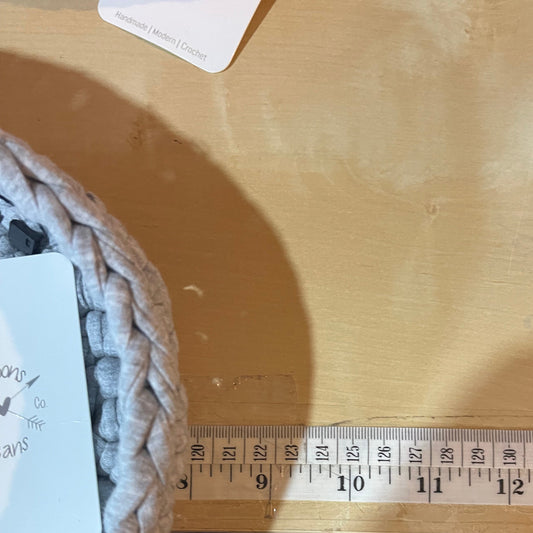 Crochet Cotton Basket Bowl | Grey Storage Decor