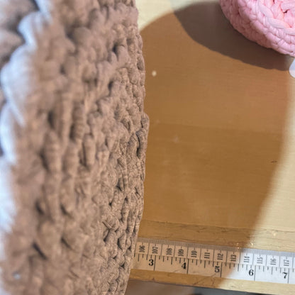 Crochet Cotton Basket Bowl | Grey Storage Decor